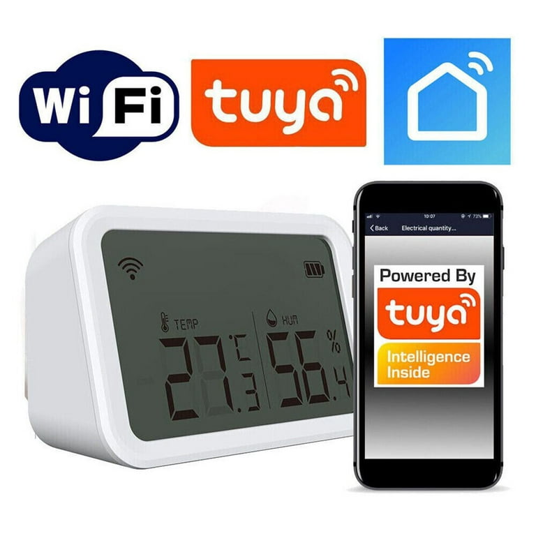 Nest-Thermostat Tuya WiFi Temperature Humidity Sensor with Alarm Apply  Voice Control Wireless Smart Indoor Thermometer : : Home &  Kitchen