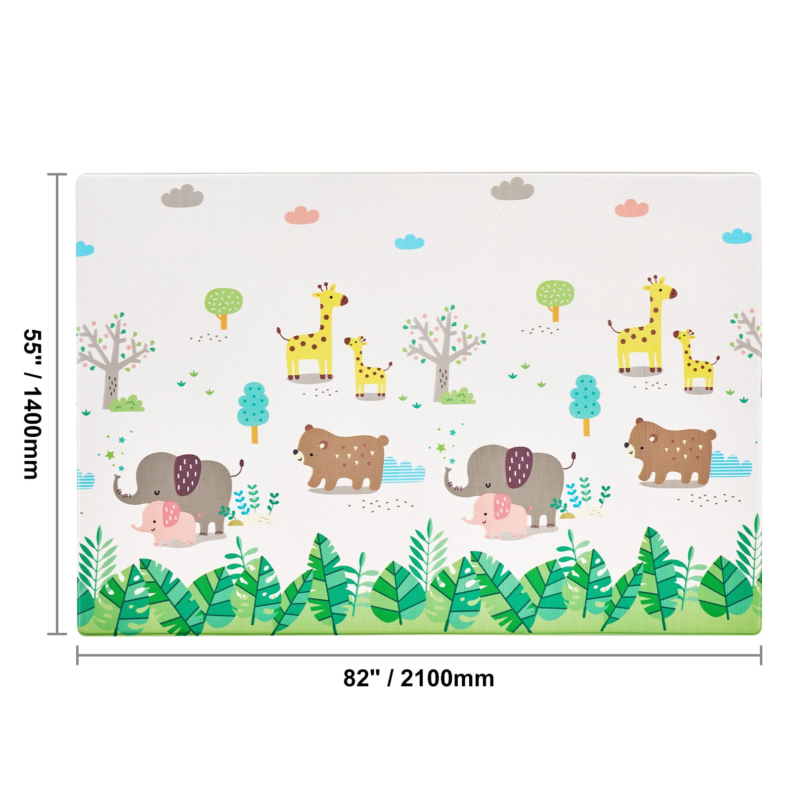 KFFKFF Baby Play Area, Crawling Space, Secure Non-Slip Unified Soft Padded Playmat 55"x82"
