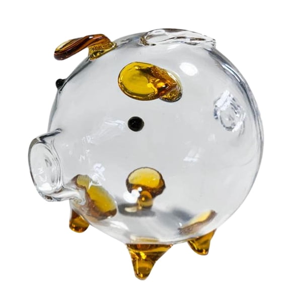 Hucha de cerdo de Vidrio BLESIY Hucha transparente caja de Dinero para ahorrar decoración