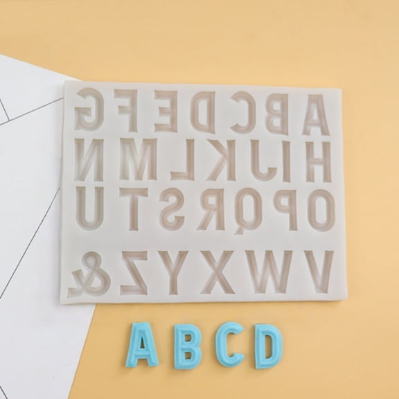 Gytml Silicone Letter Molds, Non-Stick 26 Letters Fondant Chocolate Molds For Dessert Cake Decorating, Diy Baking Molds For Birthday, Wedding And Any Celebration White-15x11cm