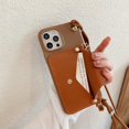 thumbnail image 2 of Compatible with iPhone 14 Pro Max Case with Wallet Card Holder Crossbody Neck Strap Lanyard Handbag Fashion Luxury Protection Shockproof Cover for Women Girls Brown, 2 of 5