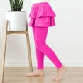 thumbnail image 5 of Cethrio Girls Leggings with Skirts, Soft Stretchy Elastic Waist Casual Dancing Pants Hot Pink Size 14, 5 of 8