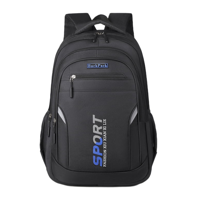 blue leather backpack women's Personalized Navy Leather Backpack 16" Capacity