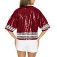 thumbnail image 2 of Women's Gameday Couture Crimson Alabama Crimson Tide Sequin Striped Cropped Fashion Jersey T-Shirt, 2 of 3