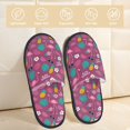 thumbnail image 2 of Fotbe Summer Flamingo Pattern Women's Fuzzy Slippers Plush Slippers Fluffy Winter House Shoes Indoor and Outdoor-Large, 2 of 8