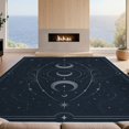 thumbnail image 2 of Design&I 3'x5' Washable Area Rug Low Profile & Durable Daily Traffic Ready Dark Blue Silver Celestial Design Mystical Moon Phases with Star Accents for Home Office, Hallway, 2 of 7