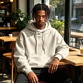 thumbnail image 6 of Domuza Fleece Hooded Sweatshirt for Men Casual Long Sleeve Hoodies Pullover Fashion Drawstring Hoodie with Kanga Pocket Earthy Yellow 3XL, 6 of 7