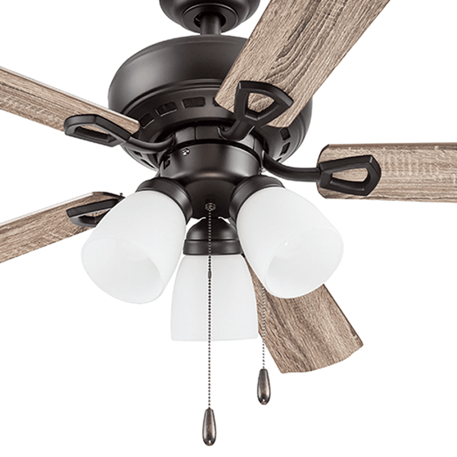 Prominence Home Miller Park 44" Bronze LED Ceiling Fan with 5 Blades, Pull Chains & Reverse Airflow