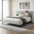 thumbnail image 7 of Zerduos Queen Size Bed Frame with Headboard, Fully Upholstered Mattress Foundation Bedframe, Wooden Slats Support, No Box Spring Needed, Grey, 7 of 7