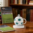 thumbnail image 6 of Lunxisen 2 Pcs Football Fan Mug Gift Set Ceramic Coffee Cup with Lid Spoon Sports Themed Present, 6 of 9