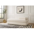 thumbnail image 2 of Meridian Furniture Kennedy Cream Chenille Fabric Bench, 2 of 14
