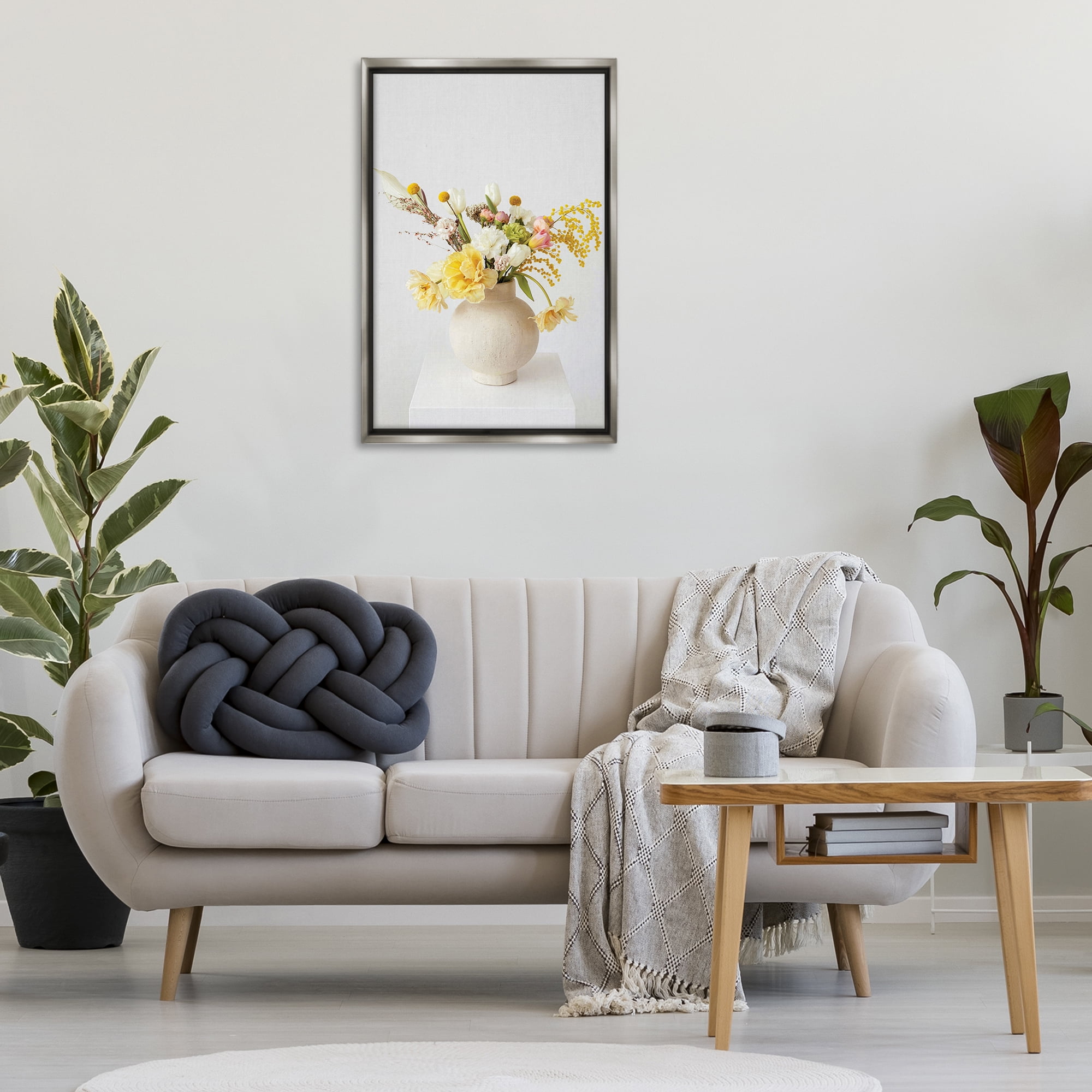 Stupell Industries Simple Vase Photography Botanical & Floral Photography Gray Floater Framed Art Print Wall Art, 21 x 31