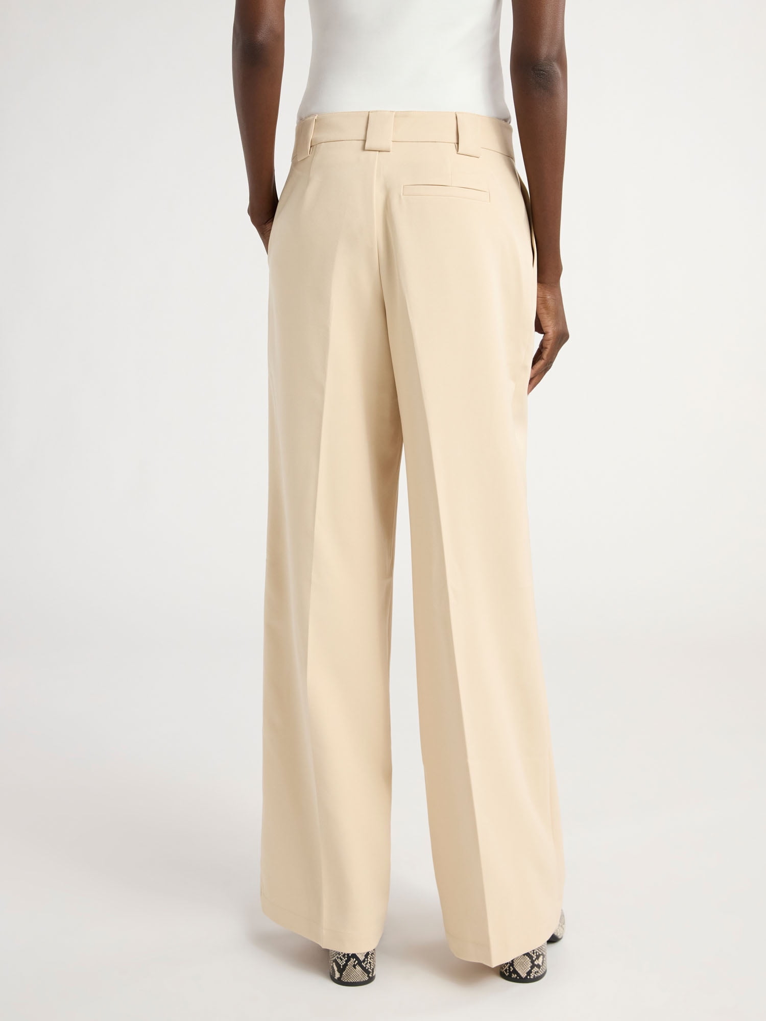 Scoop Women’s and Women's Plus Crepe Wide Leg Trousers, 32", 32.5", and 34" Inseams, Sizes 0-28