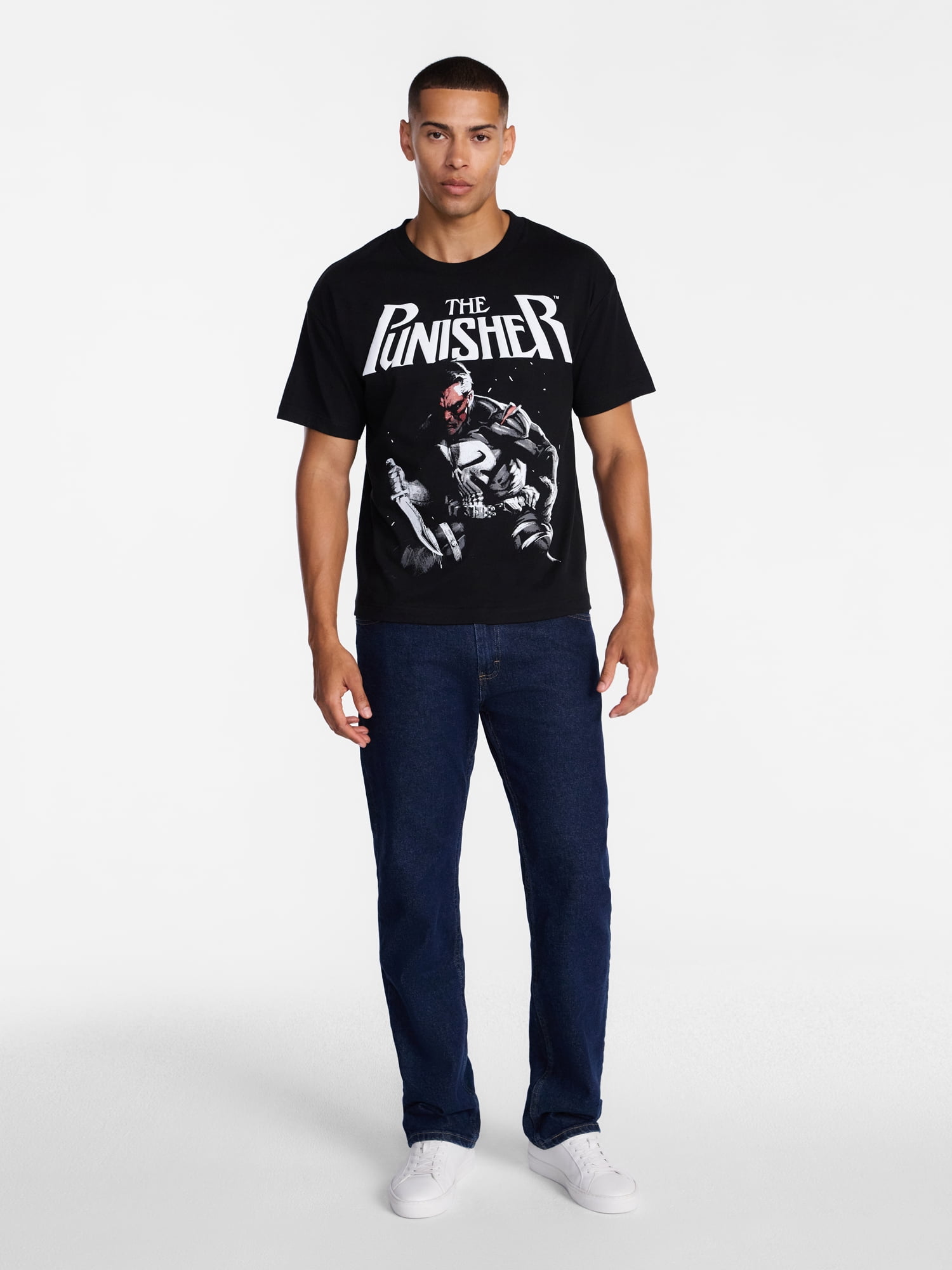 Marvel Comics Punisher Men's and Big Men's Punishing Them Back Graphic Tee, Sizes S-3XL