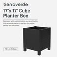 thumbnail image 2 of Tierra Verde 17-Inch x 17-Inch Flora Cube Planter Box for Patios or Decks, Black, 2 of 10