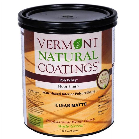 Vermont Natural Coatings 1837574 PolyWhey Matte Clear Water-Based Floor Finish, 1 qt. - Case of 6