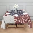 thumbnail image 3 of Red and Blue Pioneer Flower Pattern Square Tablecloth,Waterproof Square Table Cover,Wipeable Spillproof Washable Table Cover for Home Kitchen Party Decor 60"x60"(152x152cm), 3 of 6