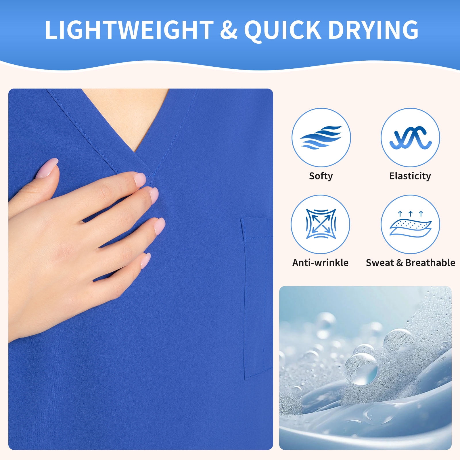 RAYGARD Scrubs Medical Uniform - Women and Man Scrubs Set Medical Scrubs Top and Pants