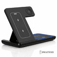 thumbnail image 2 of Swayvoo Wireless Charging Station 3-in-1 — 15W Fast Charger for iPhone 17 16 15 14 13 12 11 X Pro Max, Apple Watch Series 10–1 SE Ultra, AirPods 4 3 2 Pro — Adapter Included Foldable, 2 of 8