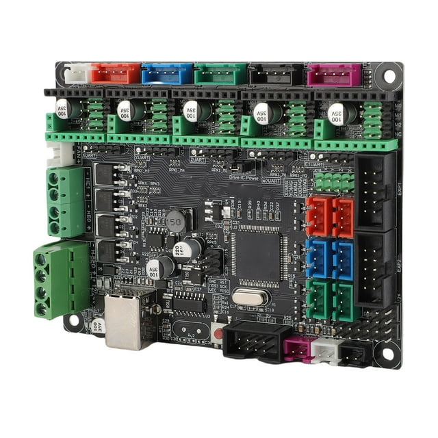 3D Printer Control Board, Effective Color Coded Terminals 3D Printer Motherboard PCB Metal for TMC2209
