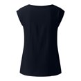 thumbnail image 5 of Gibobby Mujeres diente de león impresión Casual verano sin mangas botón chaleco cuello redondo blusa suelta Top(Marina,G), 5 of 5