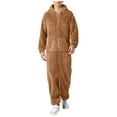 thumbnail image 1 of Combinaison Pyjama Décontractée pour Homme, Douce et Chaude, à Capuche, Design à Fermeture Éclair, Manches Longues, Tenue de Nuit, Tenue de Loisirs d'Hiver, 1 of 5