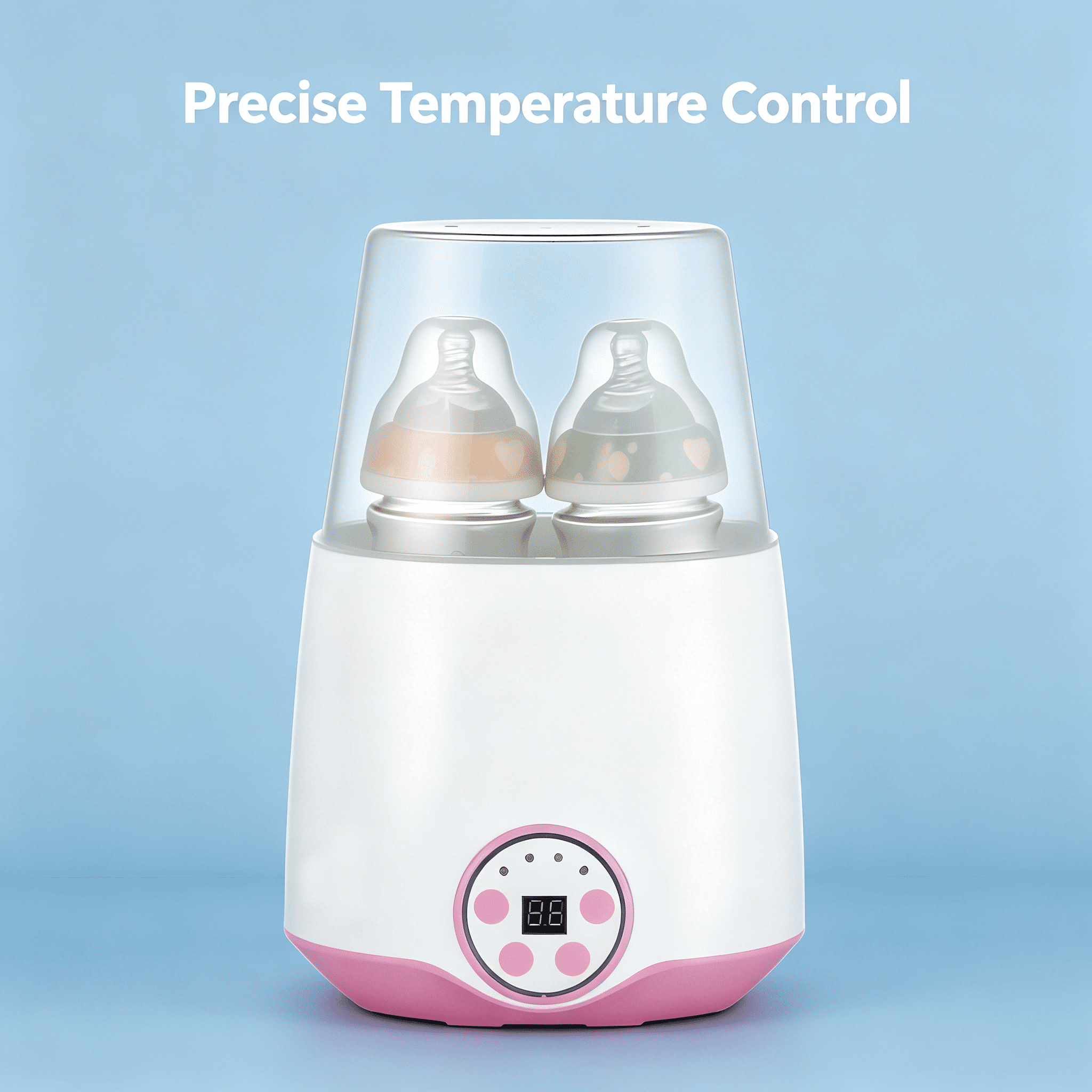 XIRQI 2026 New Bottle Warmer Adjustable Temperature Bottle Warmer on the Go Space-Saving Portable Milk Warmer for Stress-Free Feeding for Travel Home Car Pink