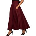 thumbnail image 1 of Falda plisada de verano para mujer, falda de cintura alta para uso diario, falda larga elástica versátil, falda informal, falda de color liso, falda de línea A, falda de verano de moda,, 1 of 4