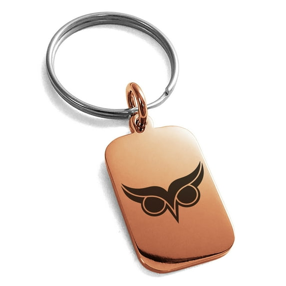 Stainless Steel Athena Greek Goddess of Wisdom Engraved Small Rectangle Dog Tag Charm Keychain Keyring