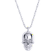 thumbnail image 3 of Collar Hombre Calavera Acero Inoxidable LUCKMAN Troy Plateado UNITALLA, 3 of 6