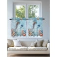 thumbnail image 4 of Blue Coastal Jellyfish Tier Curtains 36 Inch Length,Sheer Curtains for Bedroom Living Room Window Summer Beach Starfish Botanical Small Half Window Kitchen Curtains & Drapes 27.5"x36" 2 Panels, 4 of 6