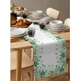 thumbnail image 6 of ERUNPONLY Green Leaf Table Runner - 48 Inch Long Fall Plant Country Vintage Watercolor White Cotton and Linen Blended Dress Scarves Farmhouse Table Runner for Kitchen Dining, Coffee Table, 13"x48", 6 of 8