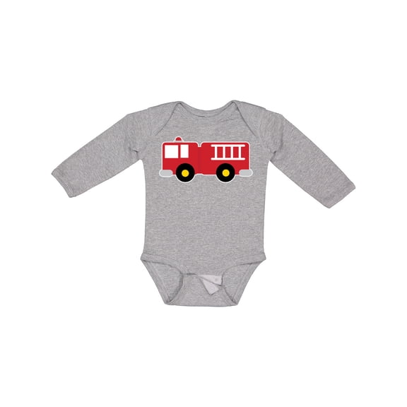Inktastic Fire Truck Childs Fireman Boys or Girls Long Sleeve Baby Bodysuit
