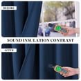 thumbnail image 5 of TOPICK Navy Blue Blackout Curtains for Bedroom Thermal Insulated Drapes for Living Room Home Office Rod Pocket Curtains Set of 2 Panels Each 30"W x 63"L, 5 of 13