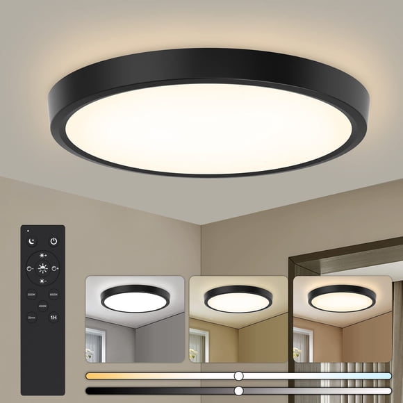 HORKEY Lámparas para Recámara 30cm 24W 3000K/4000K/6500K Lámpara de Techo LED para Baño, Redonda Plafon Modernas para Cocina/Pasillo/Armario/Baño