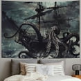 thumbnail image 2 of Orinice Octopus Ship Gothic Art Tapestry Wall Hanging Unique Style for Home Decor - Graphic Tapestries for Living Room, Bedroom, and Dorm 50x40inch, 2 of 6