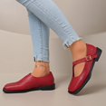 thumbnail image 5 of Womens Mary Jane Shoes Square Toe Flats Plus Size Casual Fashion Adjustable Buckle Strap Closed Toe Comfortable Shoes for Spring Summer Daily Walking, 5 of 10