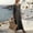 Gray, variant on Morttic Women's Simple V-Neck 3/4 Sleeve Long Dress – Solid Color, Collar Decorative Buttons, Casual Summer Outfit Gray,S