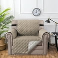 thumbnail image 3 of TOPCHANCES Waterproof Sofa Cover, Reversible Quilted Couch Cover Non Slip Furniture Protector Slipcover for Children Pets (Loveseat Cover, Khaki), 3 of 13