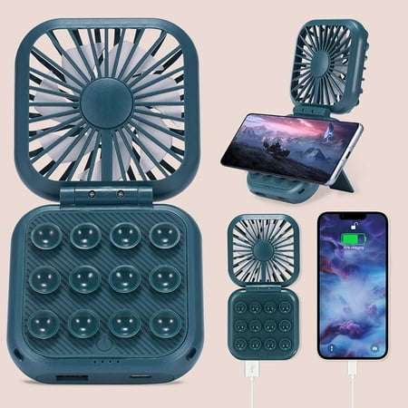 

Handheld Fan，Portable USB Rechargeable Fan with 3 Speeds 5000mAh Power Bank Battery Operated desk fan 180°Foldable personlable Fan with Lanyard for Home Office Travel Camping Makeup Eyelash