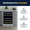thumbnail image 2 of Newair 24 inch 46 Bottle Wine Cooler Refrigerator, Built-in Dual Zone Wine Fridge in Stainless Steel, 2 of 15