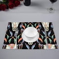 thumbnail image 2 of MKHERT Watercolor Buffalo Skull Animal Art Placemats Table Mats for Dining Room Kitchen Table Decoration 12x18 inch,Set of 6, 2 of 4