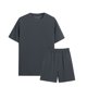thumbnail image 1 of Camisas Casuales de Manga Corta de los Hombres Cuello Redondo Y Pantalones Cortos, Color Sólido de la Playa de Dos Piezas para las Vacaciones Y Diario, 1 of 4