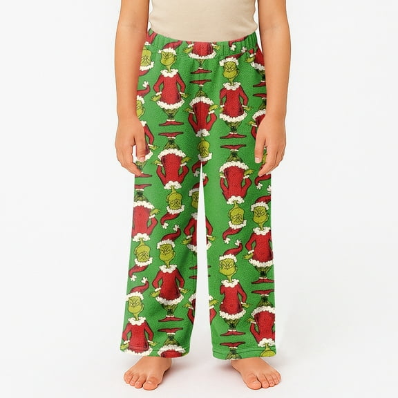 Girl Boy Plaid Pants Drawstring Cute Loose Bottom Trousers