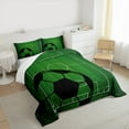 thumbnail image 3 of Manfei Football Sport Full Size Comforter Sets,Boys Ball Game Bedding Comforter Set,Green Black Bedding Sets For Kids,Ultra Soft Home Decor,3-Piece, 3 of 8