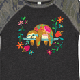 thumbnail image 4 of Inktastic Sloth Cute Girls Flowered Girls Toddler T-Shirt, 4 of 5