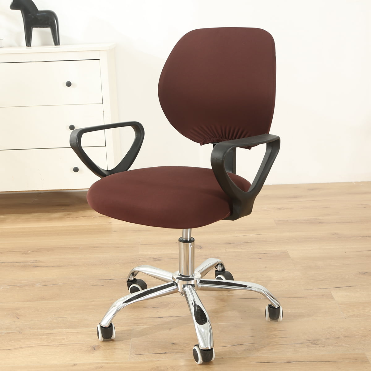 2pcs Office Computer Rotating Chair Slipcover Protective Stretch Seat Cover 