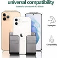 thumbnail image 2 of Wall Mount Phone Holder, Phone Stand with Adhesive and Data Cable Receiving Hole, Cell Phone Holder for Charging,Bedroom, Compatible with iPhone and Android (Black), 2 of 7
