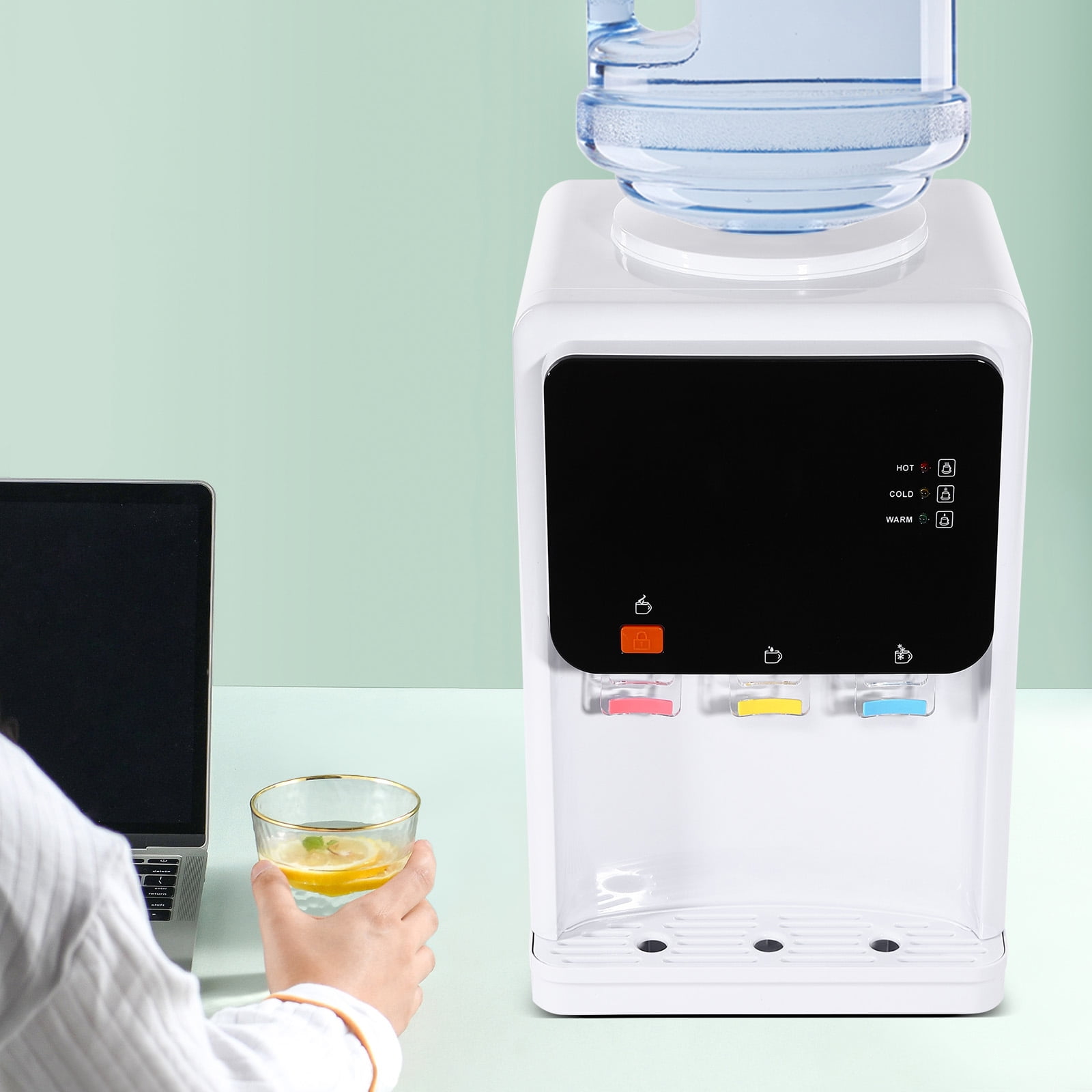 Hot and Cold Water Dispenser, 500W Heating & 75W Cooling with 304 Stainless Steel Liner, Child Safety Lock, Ideal for Offices and Homes