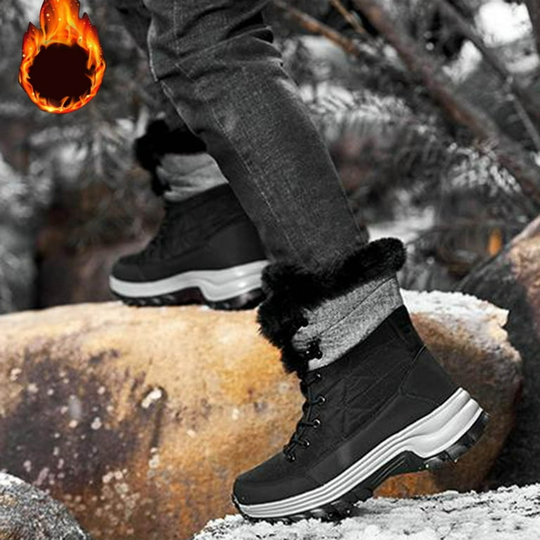 Snow Boots Men s New Winter Outdoor Thickened Non Warm Snow Boots Mountaineering Winter Ski Shoes Snow Boots for Teen Boys Wide Boots for Men Mens on Rubber Shoes Boots Men Mens Rubber